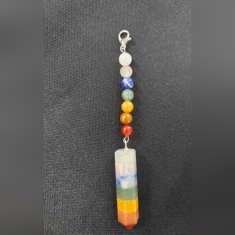 Handmade Chakra Pendant Keychain/Accessory Clip - Picture 2 of 3
